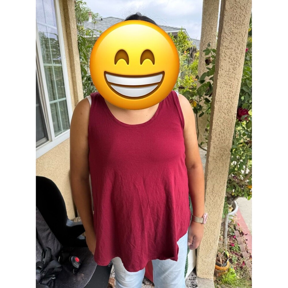 Women’s Ava Viv Sleeveless Scoop Neck Tank Top - Maroon size XL